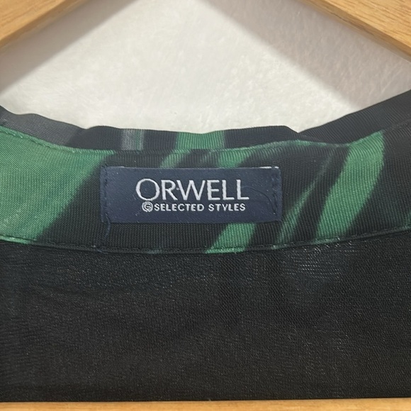 Vintage Y2K Orwell mesh green black crossover top size 10 or large - Picture 5 of 8